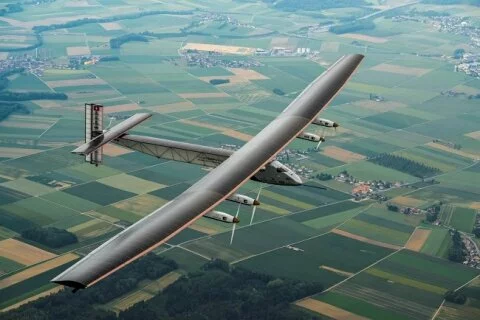 Solar-powered plane takes off for flight around the world