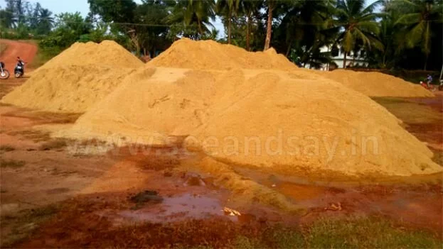 Illegally accumulated 55 loads of sand seized