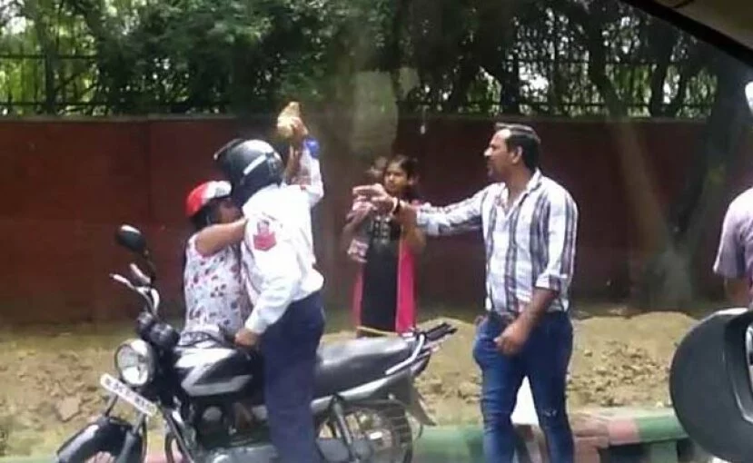 Delhi cop attacks woman with brick: Sacked