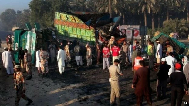 Bus crash in southern Pakistan kills 56 people
