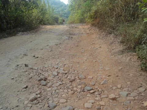 Deteriorated road at Navoor