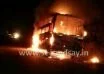 Two injured as private bus catches fire in Uppinangady